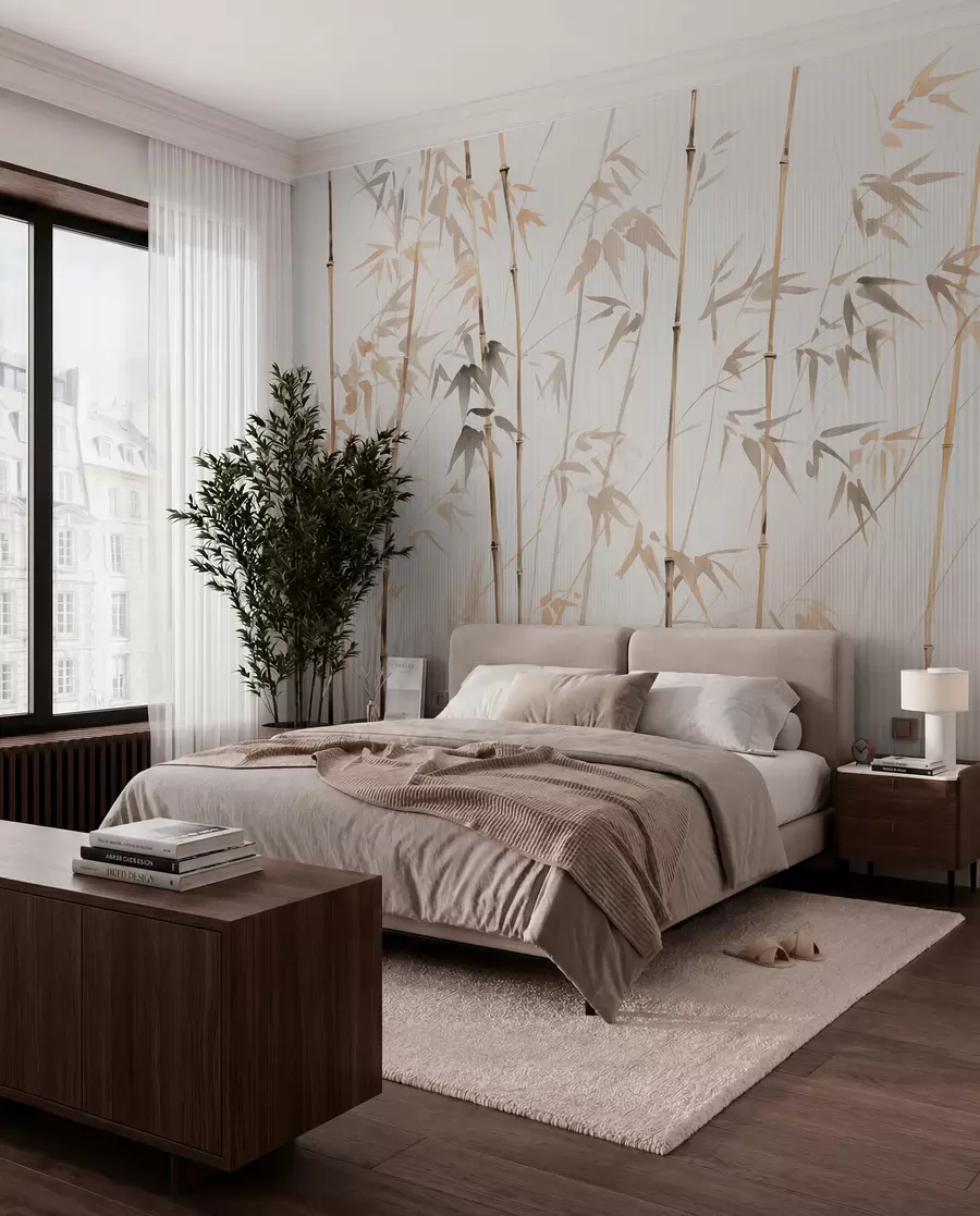 Valokuvatapetti Akvarelli bambu w08390