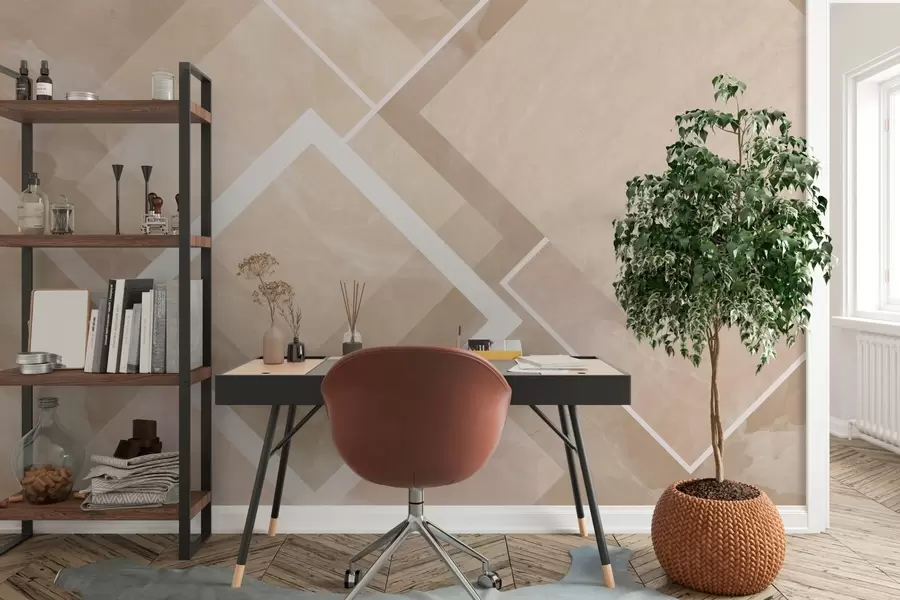 Valokuvatapetti Geometria beigen sävyissä w02062v1