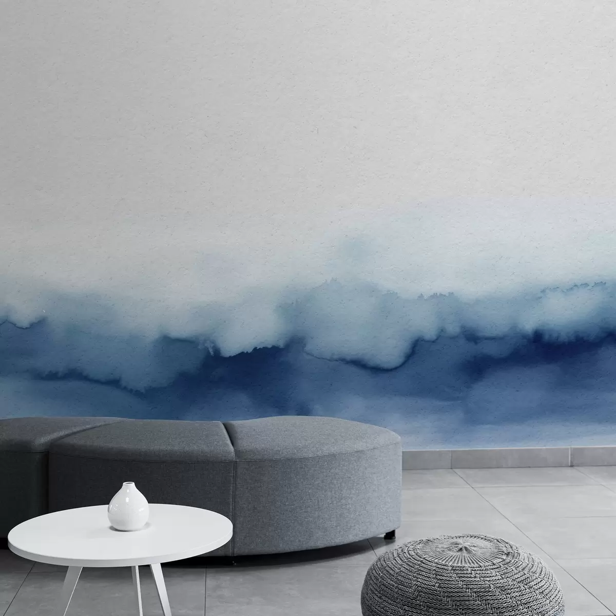 Valokuvatapetti Seesteiset siniset sävyt sulautuvat saumattomasti yhteen u97859