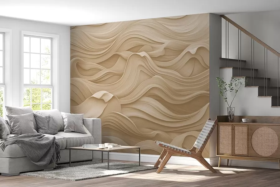 Valokuvatapetti Beige aallot w02311v2