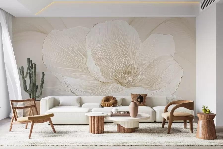 Valokuvatapetti Piirretty suuri kukka w02511