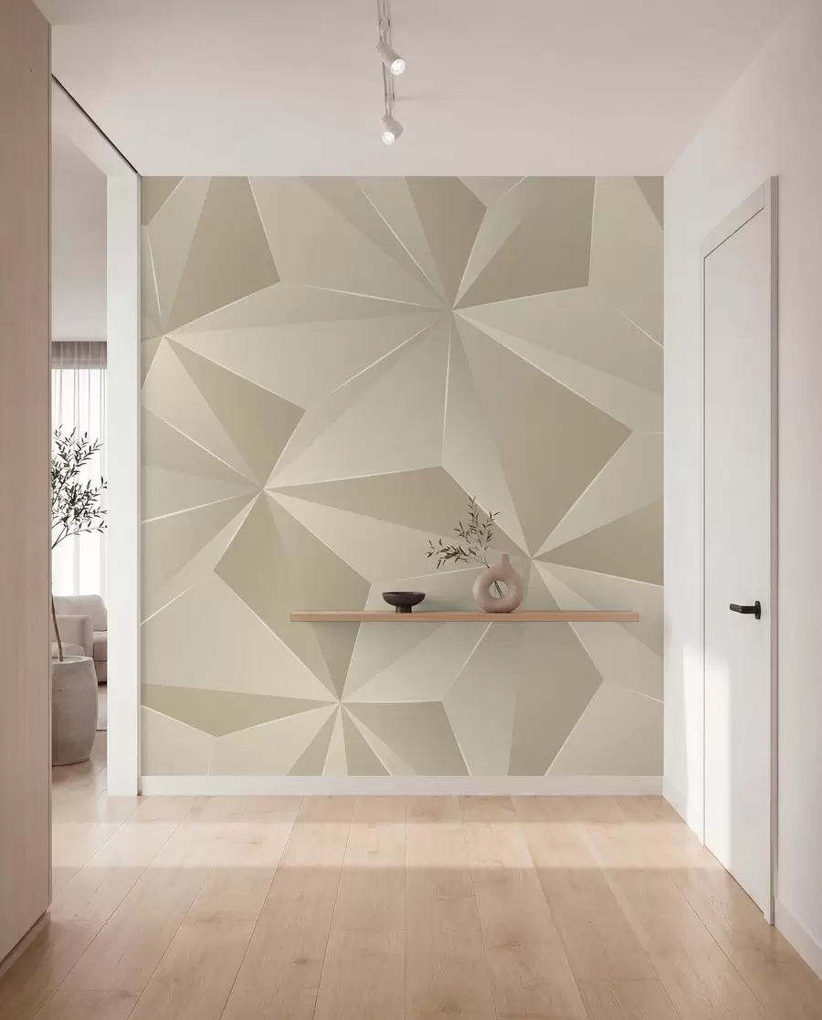 Valokuvatapetti Beige geometrinen kohokuvio u42449