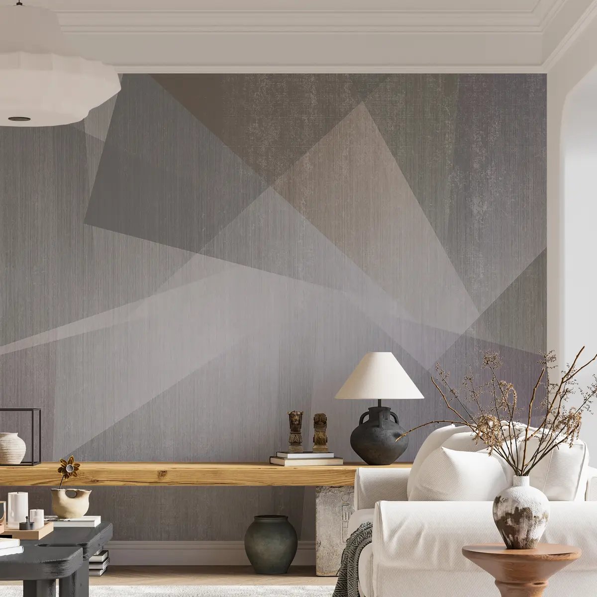 Valokuvatapetti Suorakaide, harmaa ja taide u45929