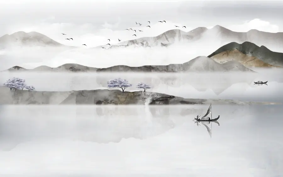 Valokuvatapetti Vesi, taivas ja vuori u46157