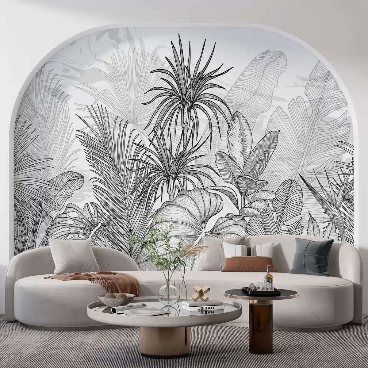 Valokuvatapetti Trooppisia kasveja graafiseen tyyliin w02522