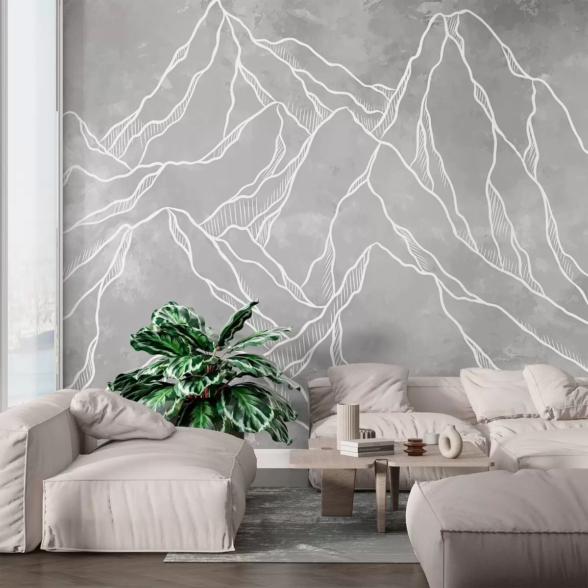 Valokuvatapetti Vuorenhuippujen kaavamainen esitys w02524