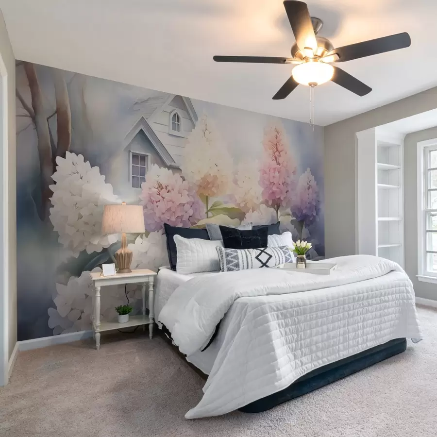 Valokuvatapetti Hyasintit puutarhassa jäljitelmä vesivärin w02592