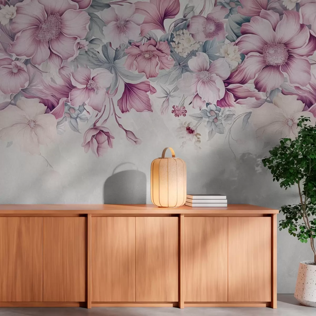 Valokuvatapetti Isot kukat seinällä w08521