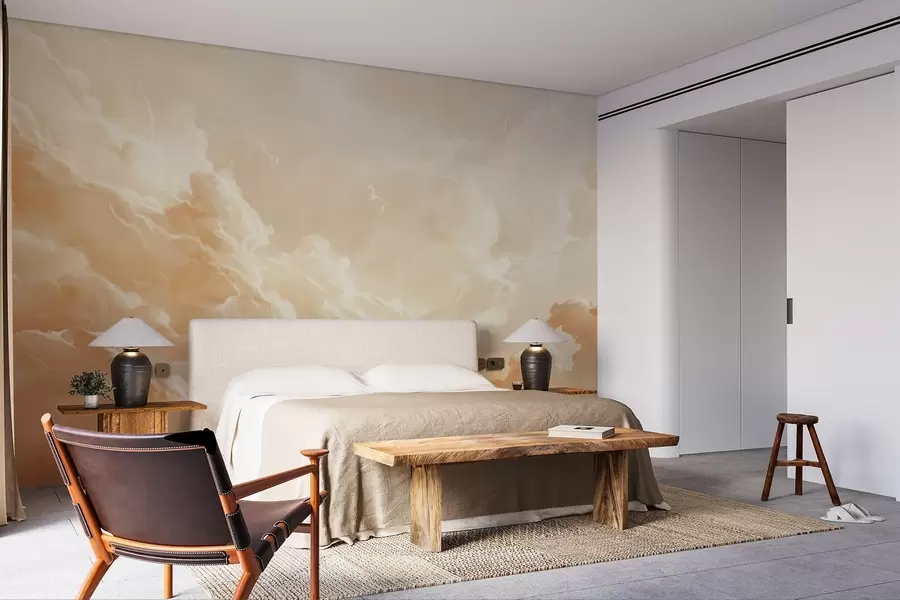 Valokuvatapetti Beige taivas pilviä viehättävään tyyliin w08550