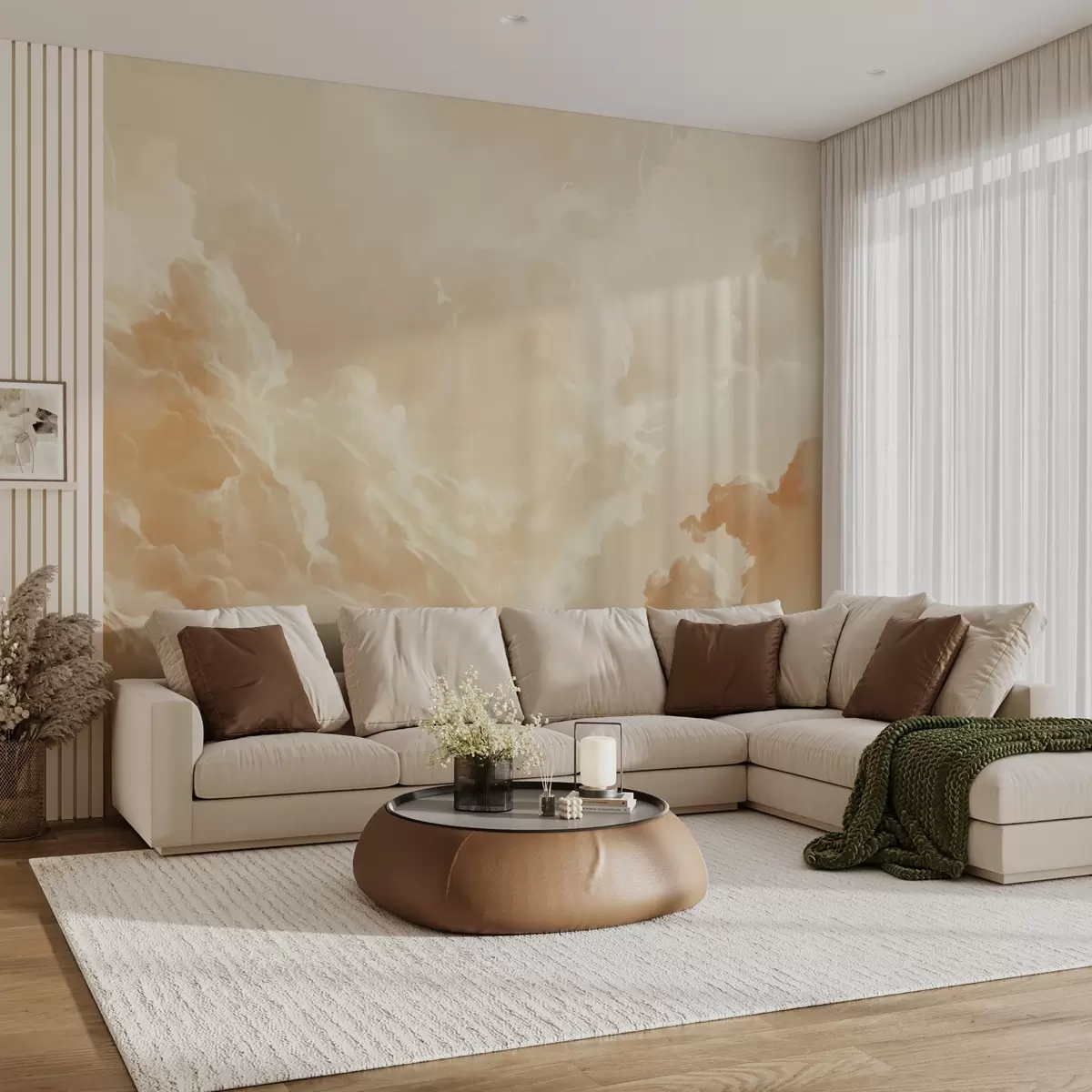 Valokuvatapetti Beige taivas pilviä viehättävään tyyliin w08550