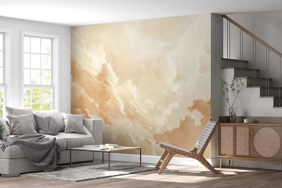 Valokuvatapetti Beige taivas pilviä viehättävään tyyliin w08550