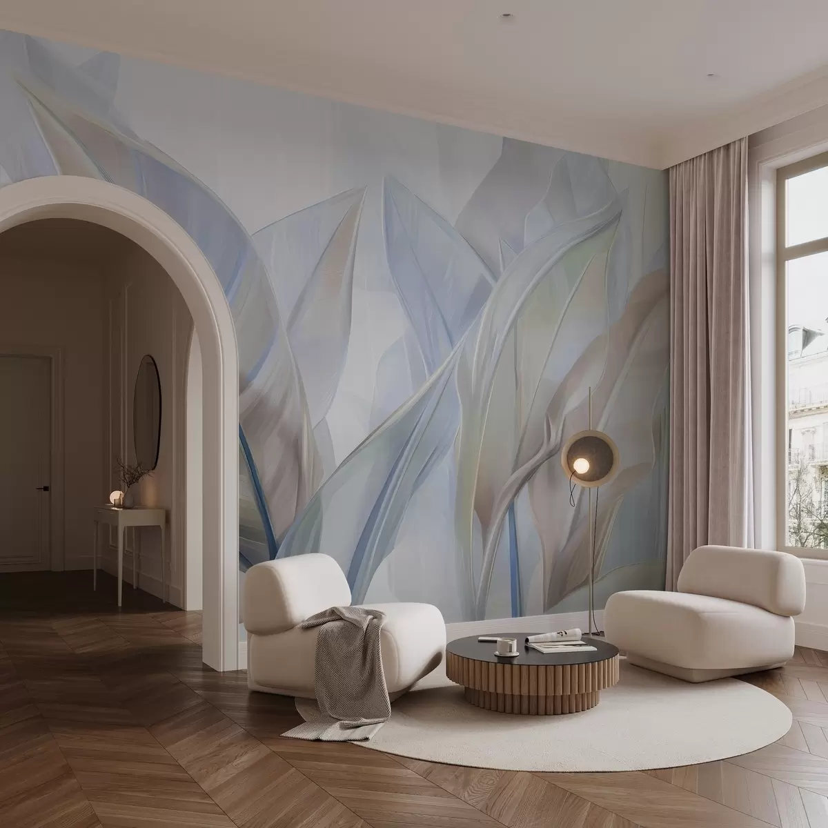 Valokuvatapetti Tyylitellyt moniväriset lehdet w02624v1