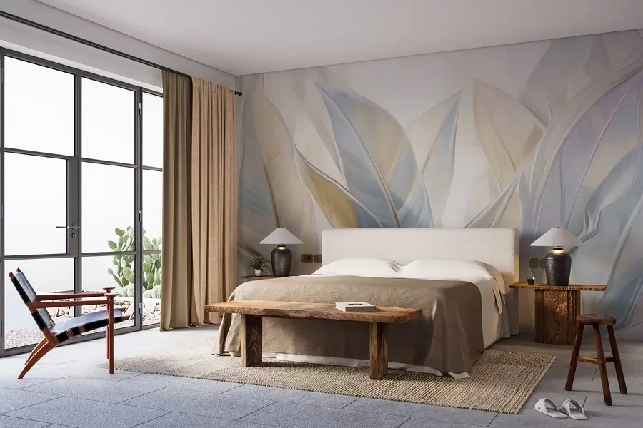 Valokuvatapetti Tyylitellyt moniväriset lehdet w02624v2