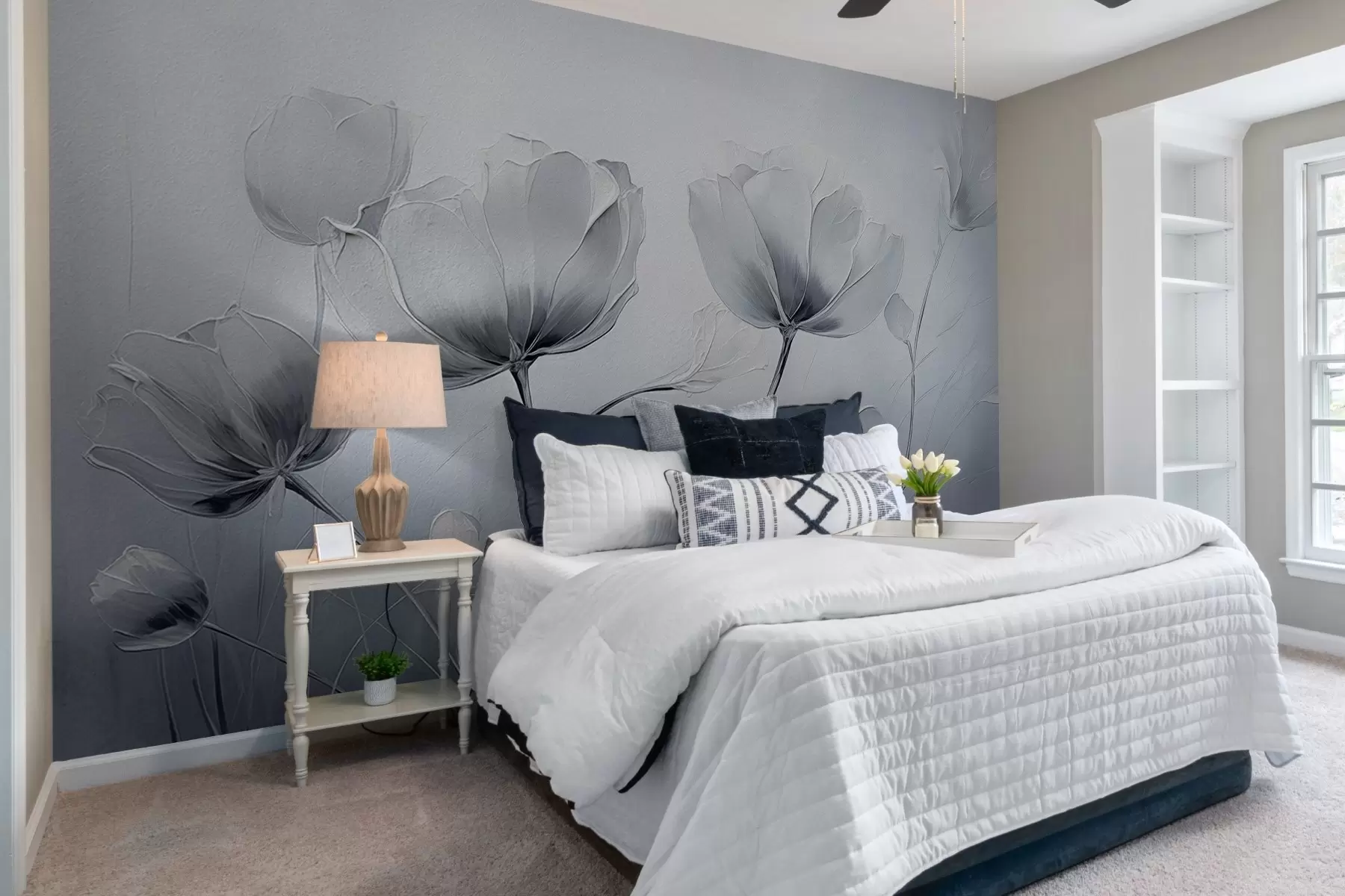 Valokuvatapetti Kukkia seinällä grunge-tyyliin w02625