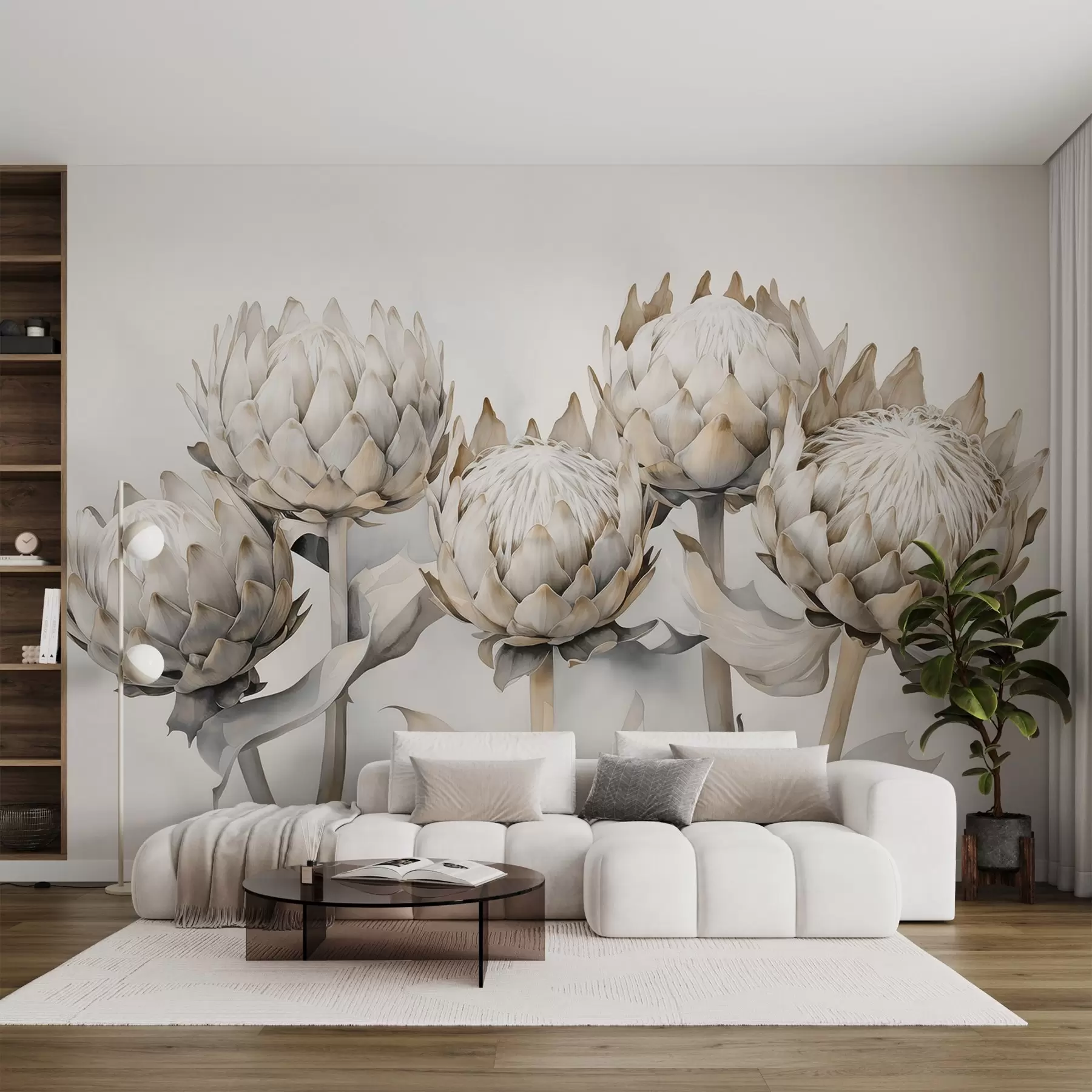 Valokuvatapetti Gentle proteas akvarelli w08593