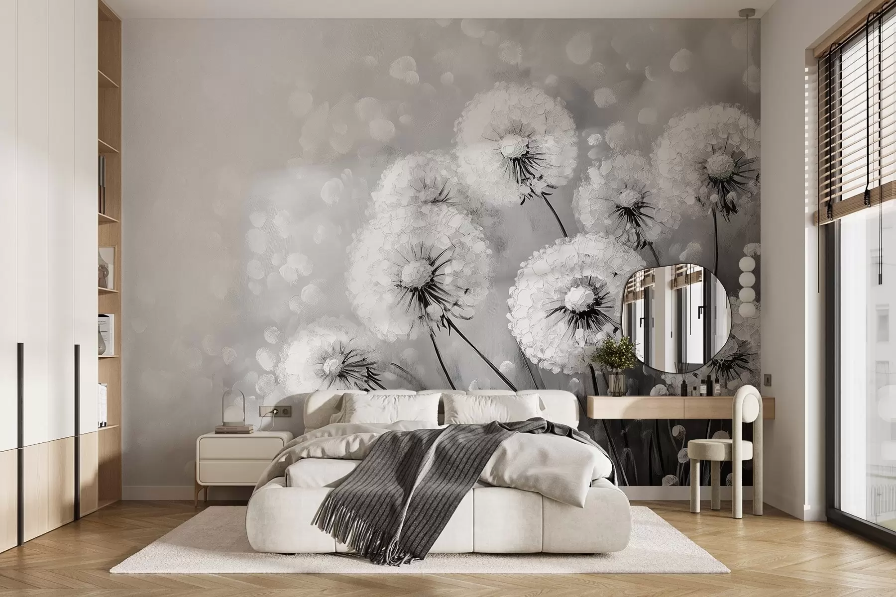 Valokuvatapetti Air voikukkia yksivärinen tausta w08594v1