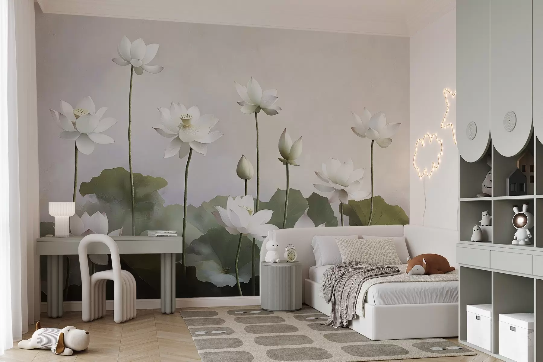 Valokuvatapetti Valkoinen tarjouksen lootuksen kukkia w08596