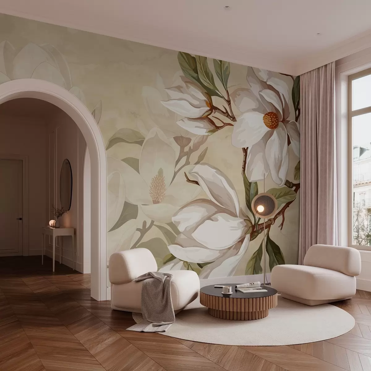 Valokuvatapetti Magnoliat pastellitaustalla w02694