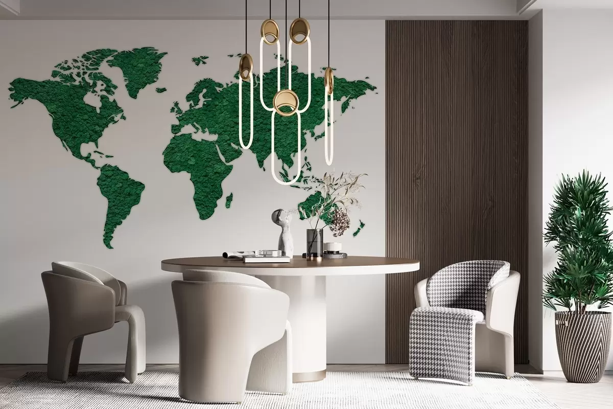 Valokuvatapetti Maailmankartta sammal, luonto, rehevä vihreä väripaletti  w02657v2