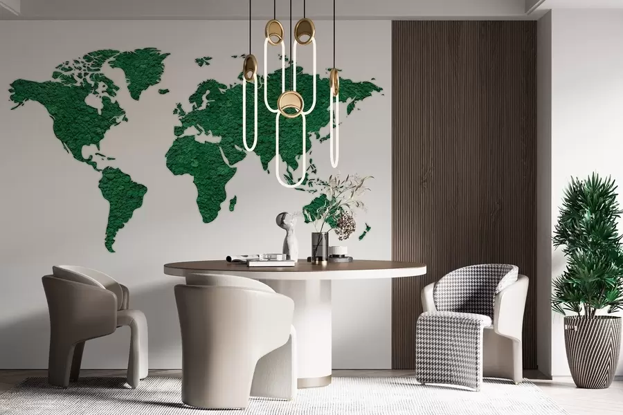 Valokuvatapetti Maailmankartta sammal, luonto, rehevä vihreä väripaletti  w02657v2