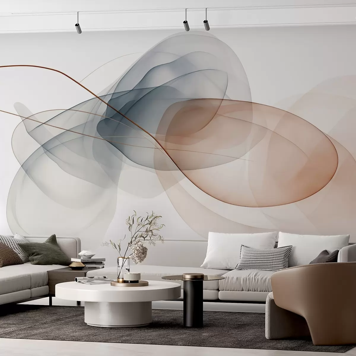 Valokuvatapetti Viivojen ja pisteiden abstraktio w02732