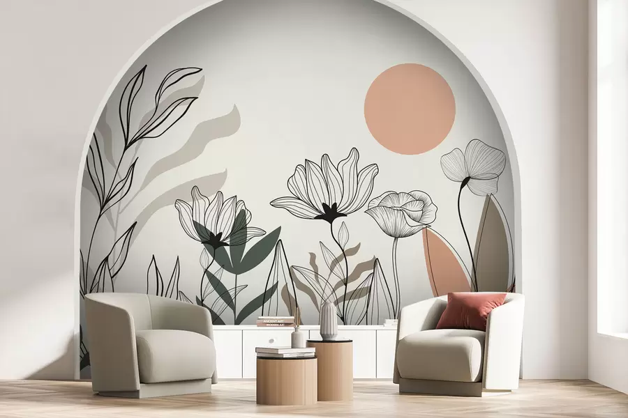 Valokuvatapetti Boho tyyli kukkia w02753