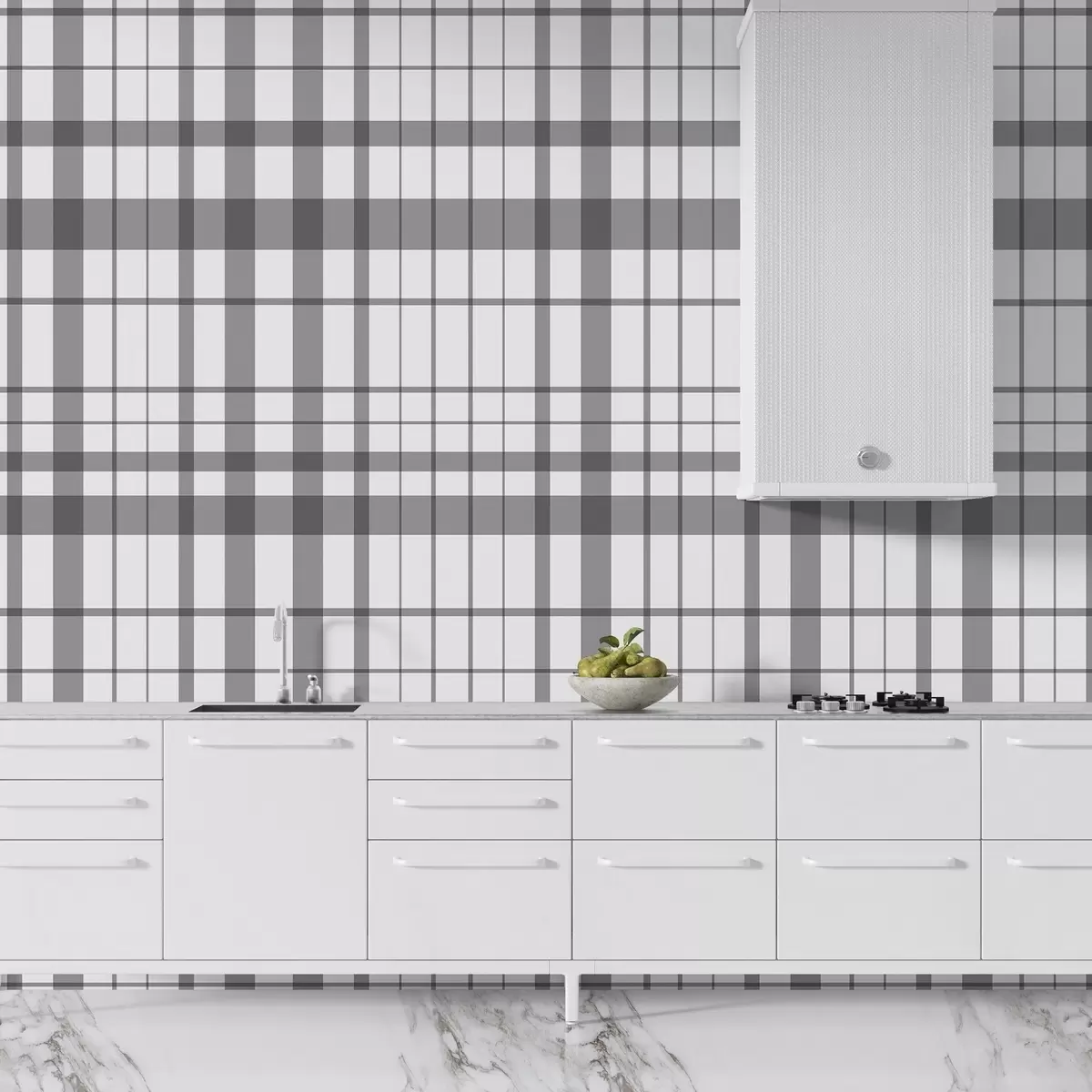 Valokuvatapetti Minimalistinen ruudullinen kuvio, jossa on ohuita ja tummanharmaita viivoja valkoisella pohjalla, geometrinen tarkkuus w02852
