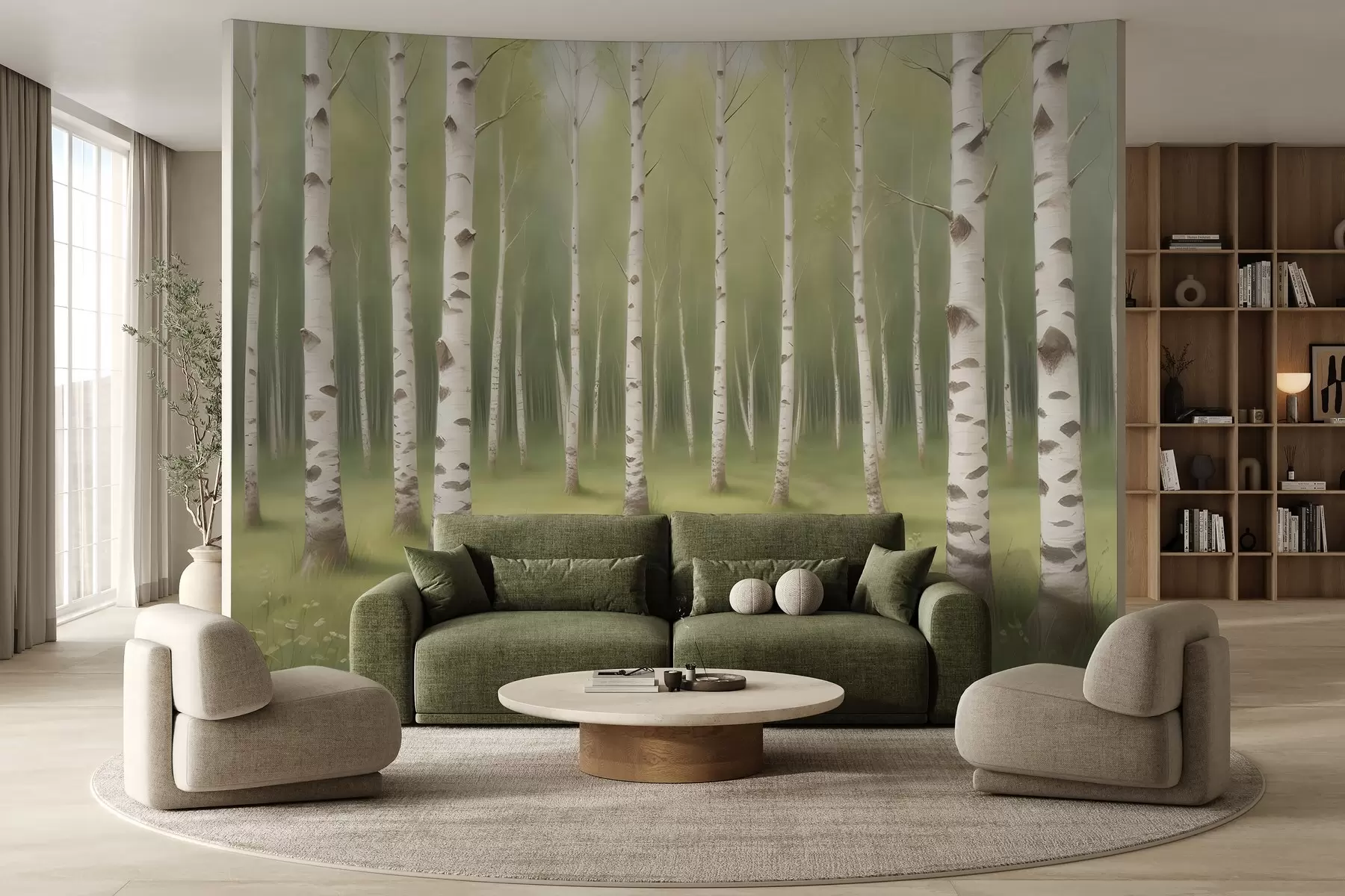 Valokuvatapetti Maalattu koivikko w02836