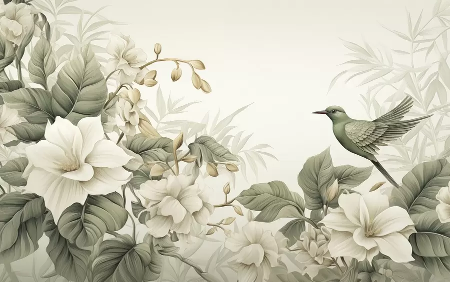 Valokuvatapetti Trooppinen maisema kukkia w02844