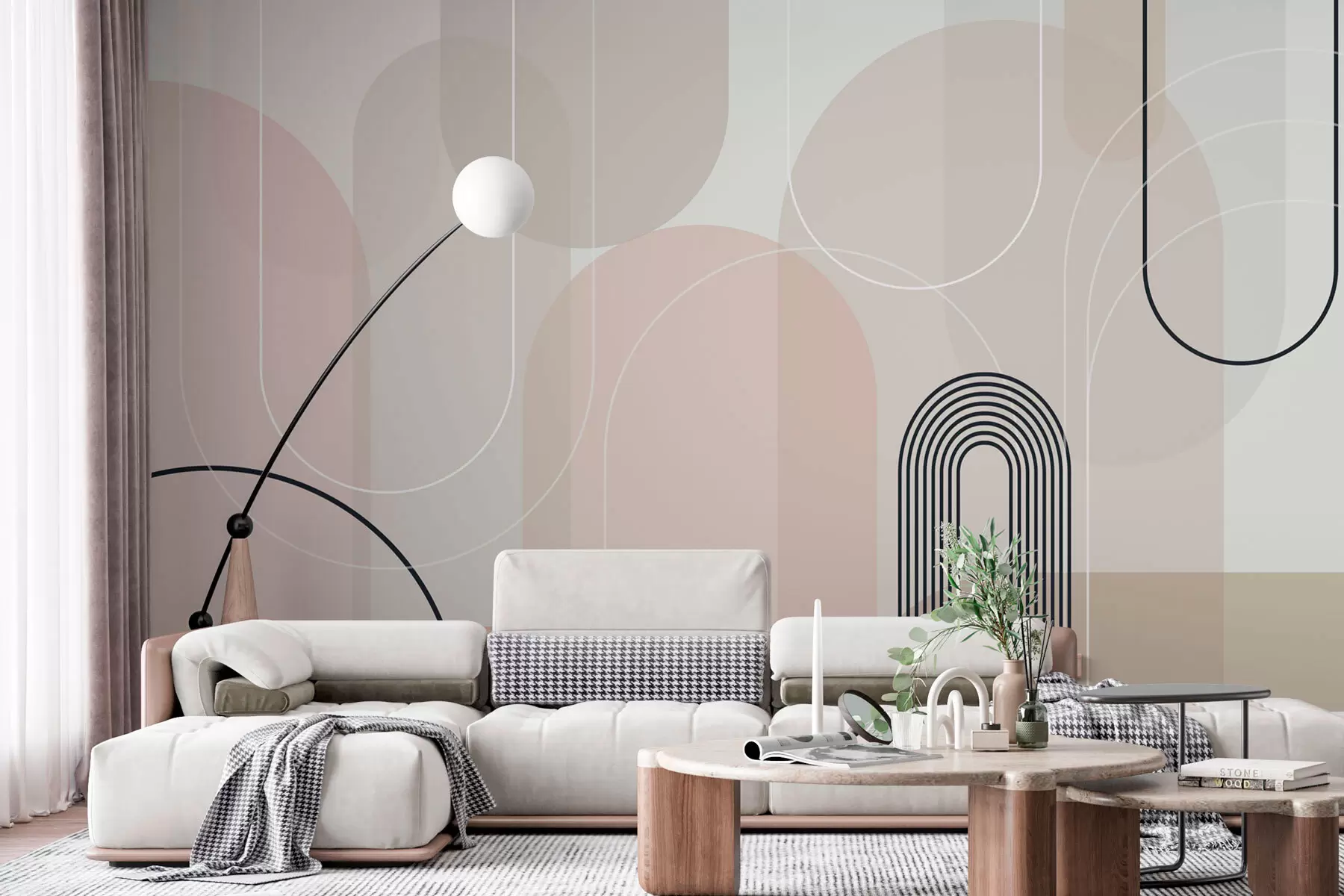 Valokuvatapetti Tyylikkäät minimalistiset kaaret w02826