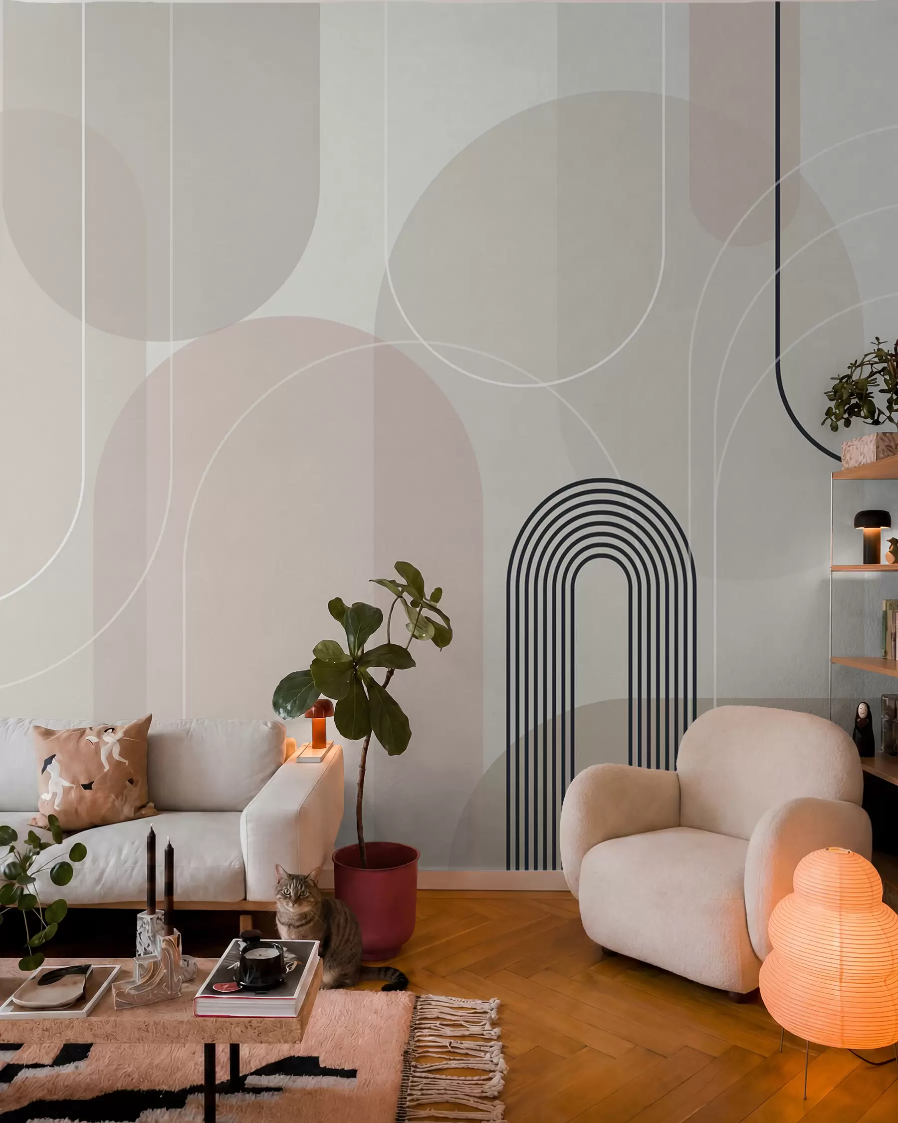 Valokuvatapetti Tyylikkäät minimalistiset kaaret w02826