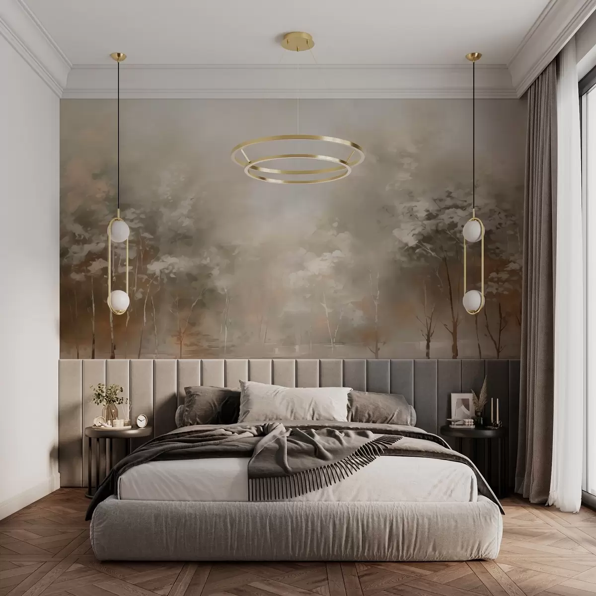 Valokuvatapetti Puutarha abstrakti jäljitelmä maalaus w02928