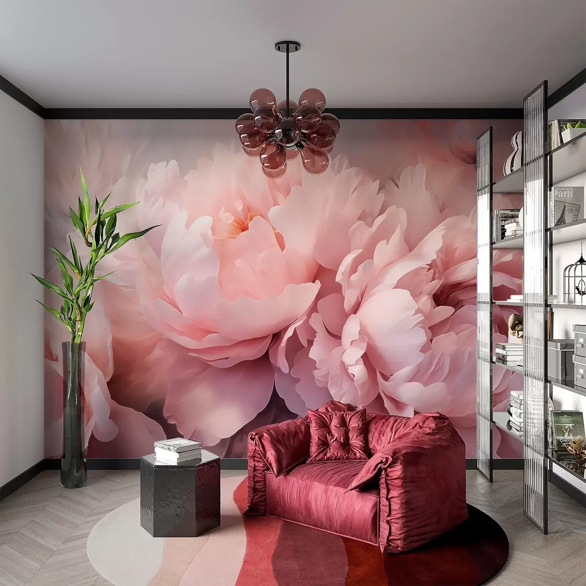 Valokuvatapetti Vaaleanpunaiset pionit w02898