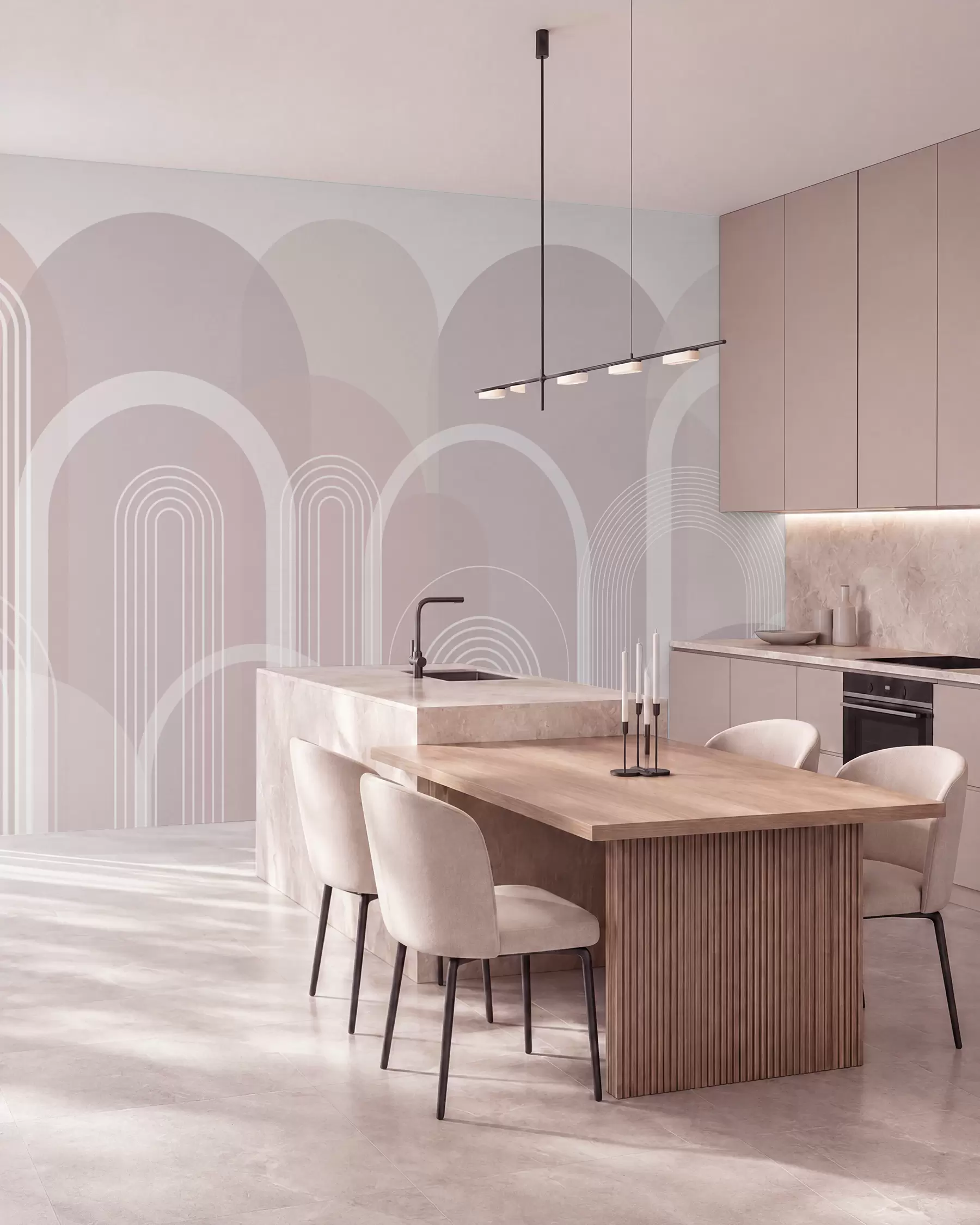 Valokuvatapetti Geometriset kaaret boho w02935