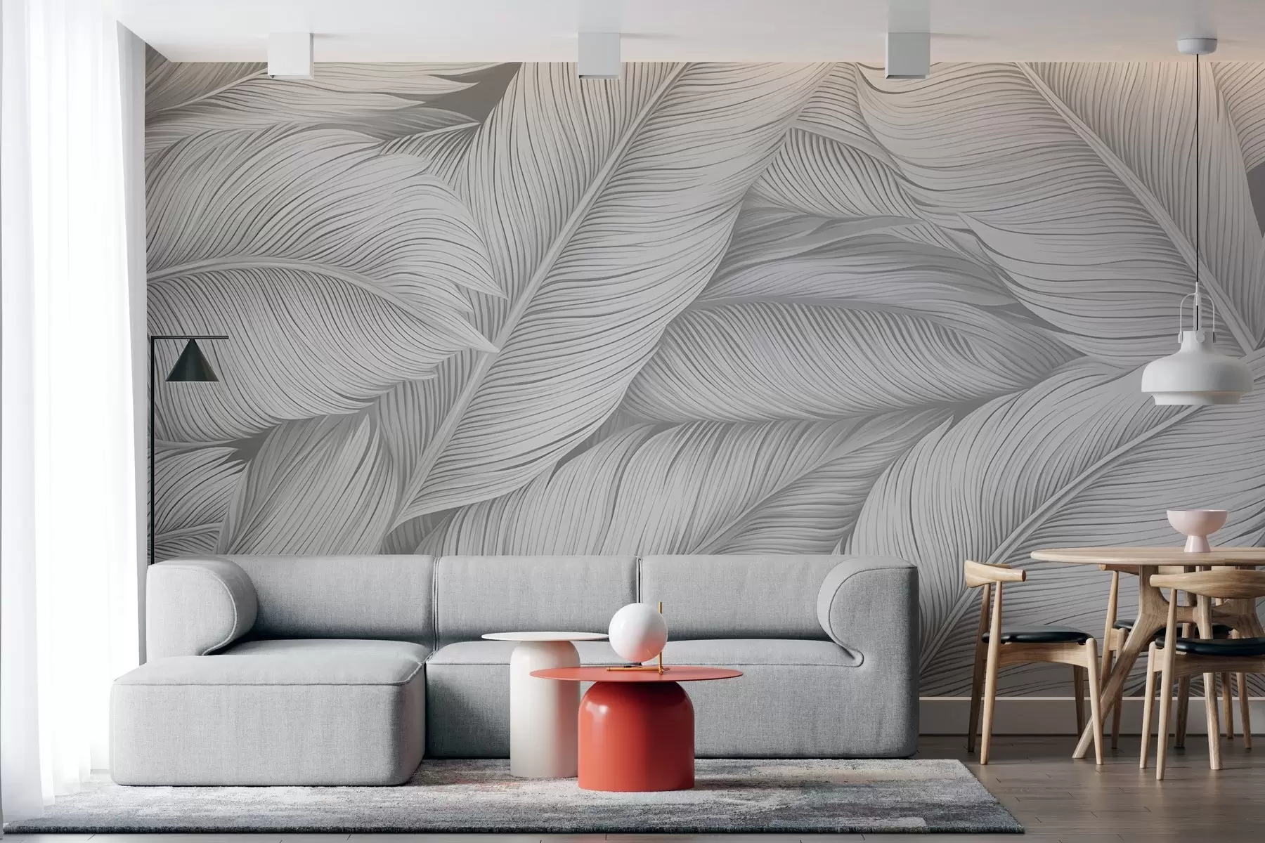 Valokuvatapetti Suuret maalatut höyhenet w02973