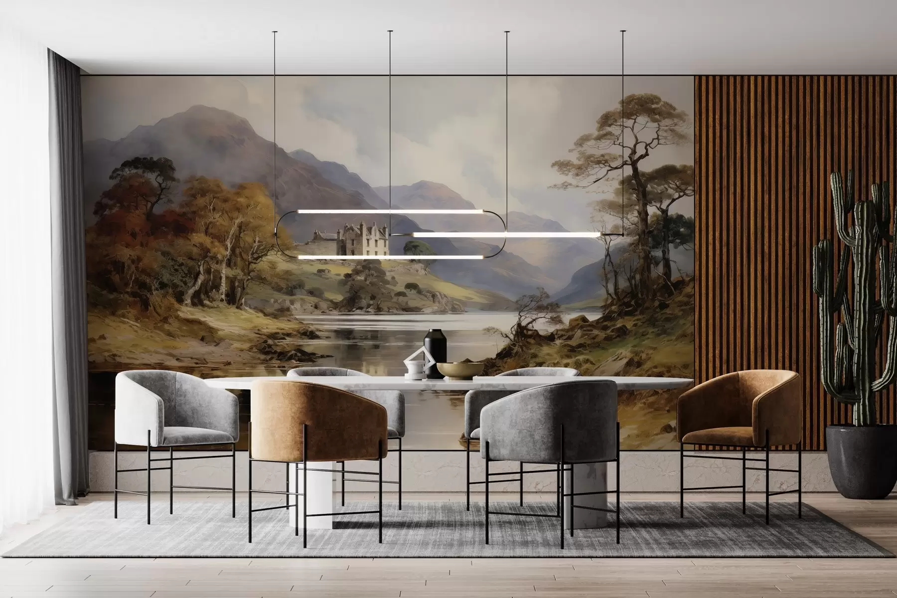 Valokuvatapetti Akvarelli näkymä vuorille w02975