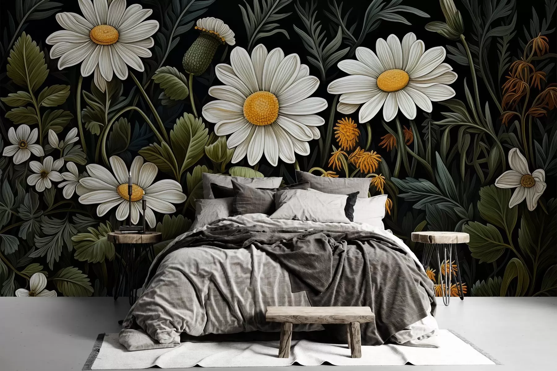 Valokuvatapetti Maalattu puutarha päivänkakkaroita w02980