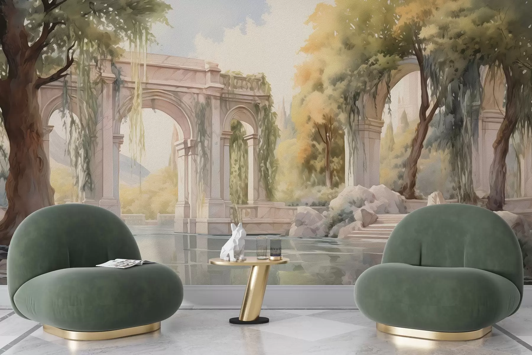 Valokuvatapetti Maalattu maisema öljytyyliin w02989