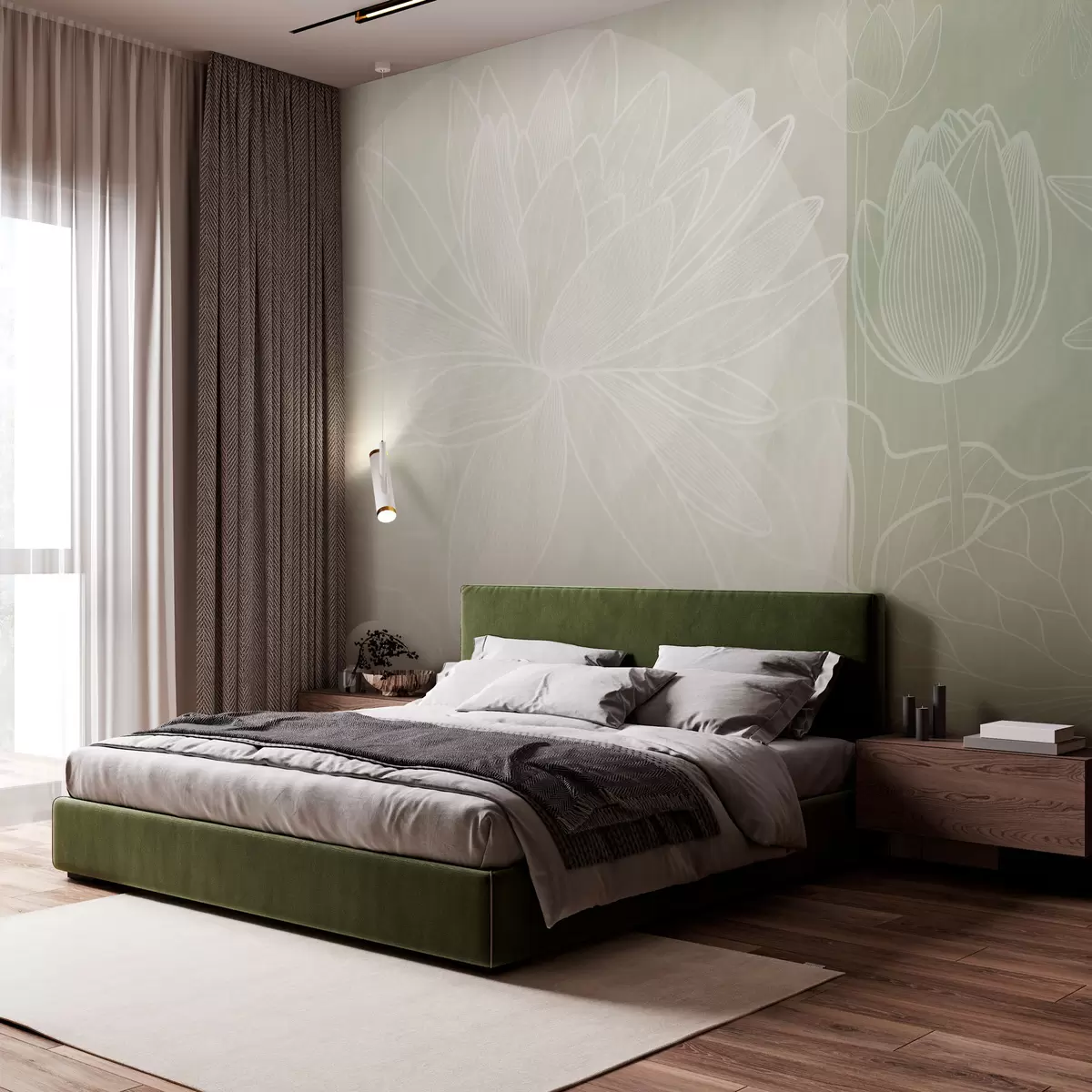 Valokuvatapetti Lootuksen kukat ja geometria w03005v4