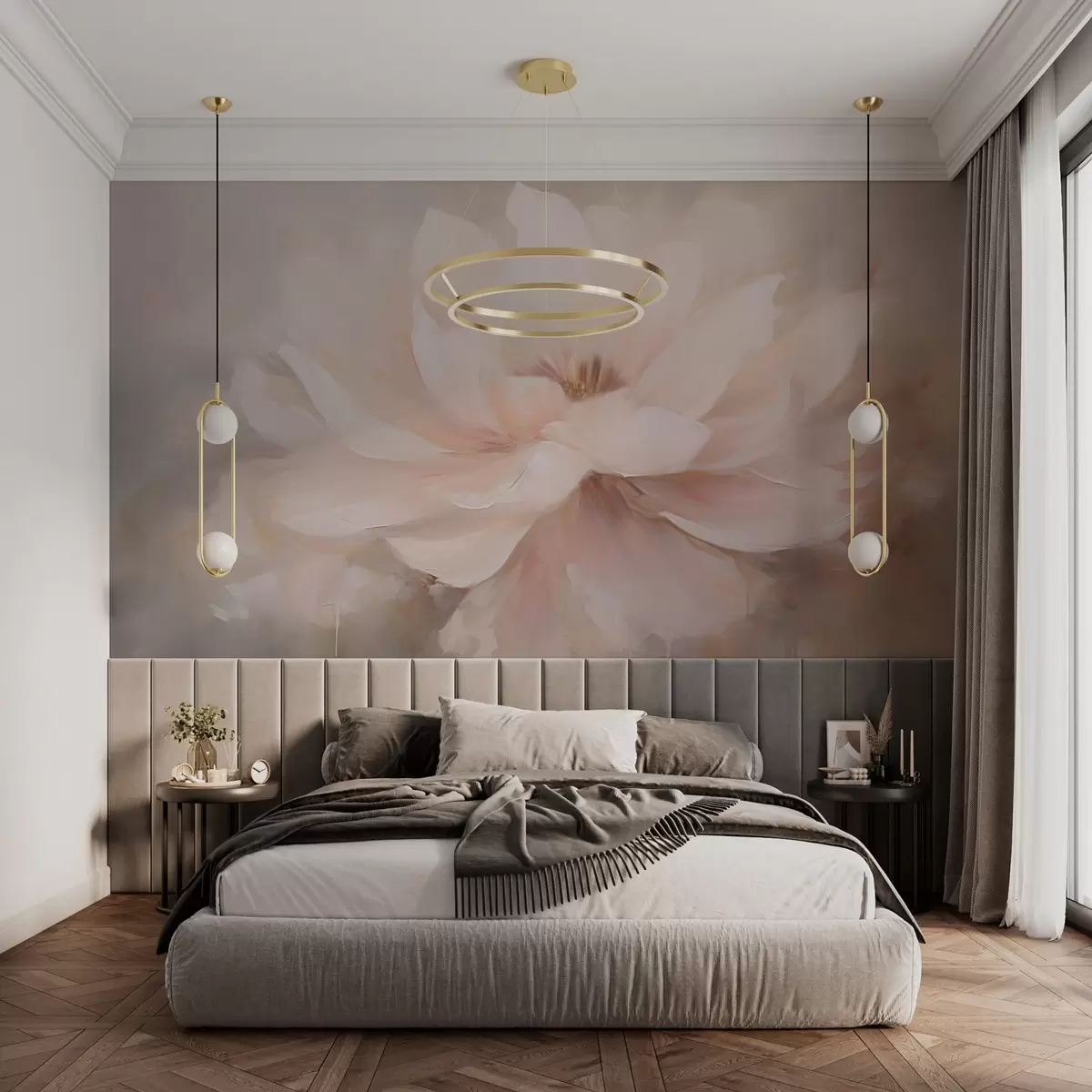 Valokuvatapetti Herkkä kukka grunge seinällä w03130