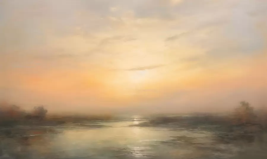 Valokuvatapetti Viehättävä auringonlaskun maisema w03132