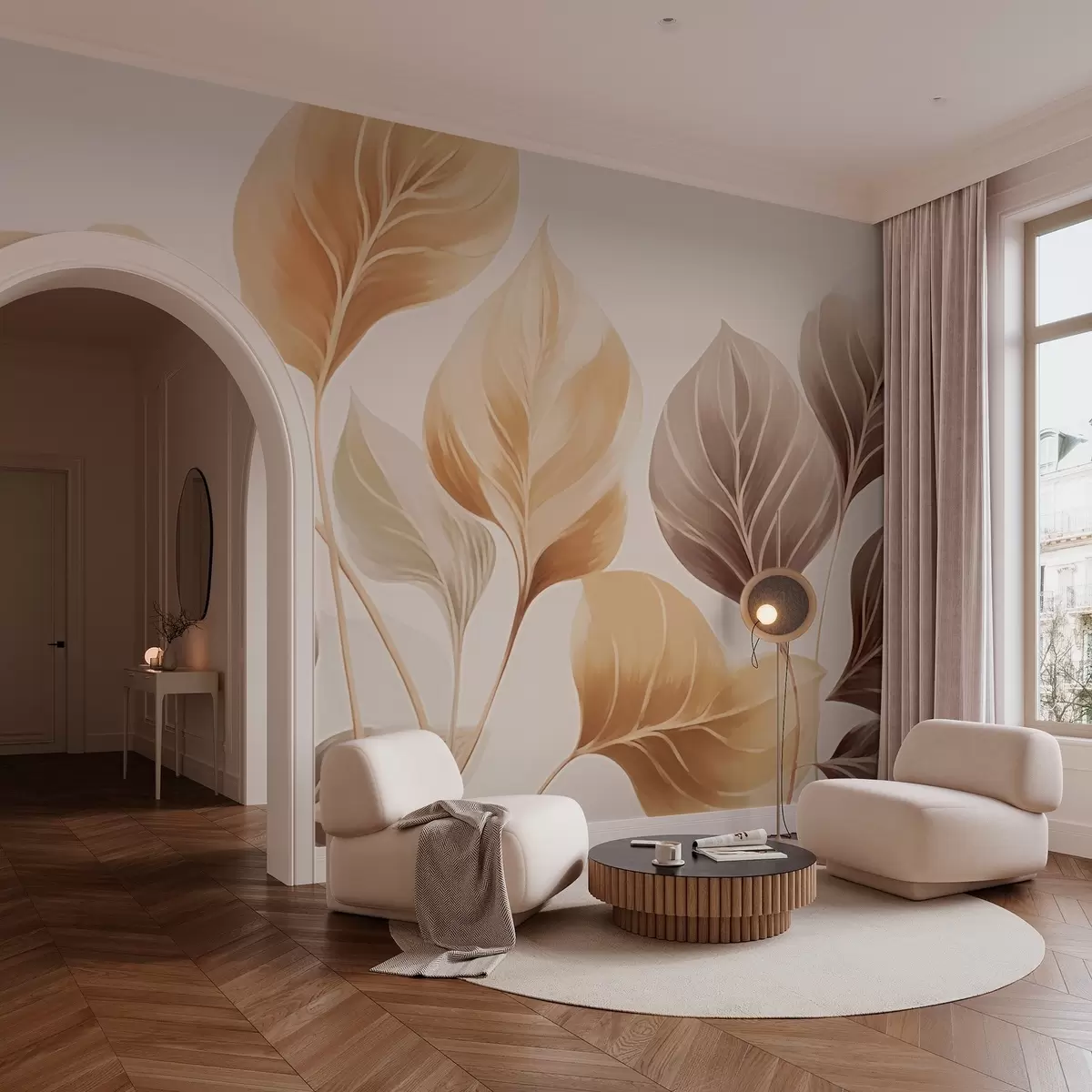 Valokuvatapetti Suuret lehdet w03138