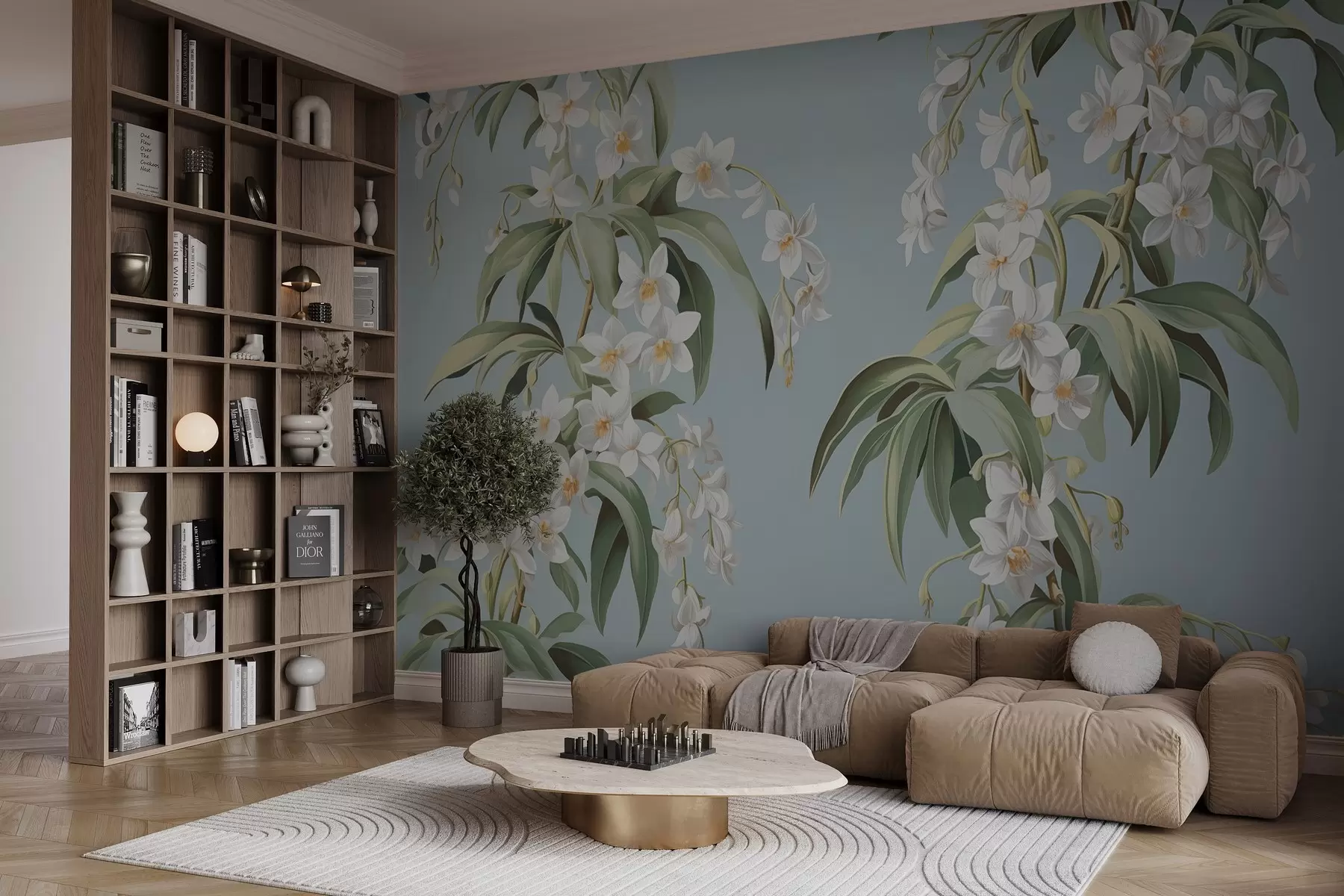 Valokuvatapetti Piirretyt kukkivat oksat w03204