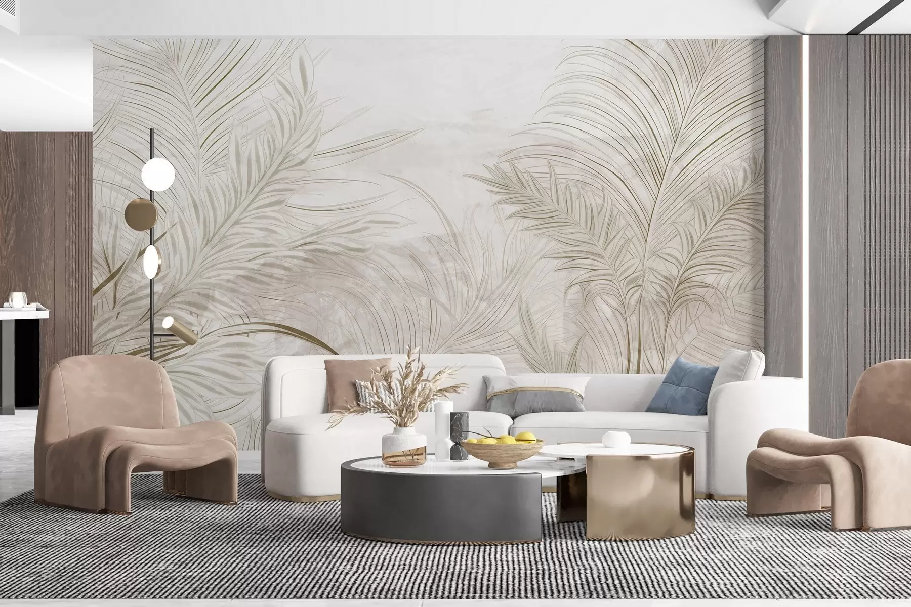 Valokuvatapetti Tyylikkäät grunge lehdet w03207