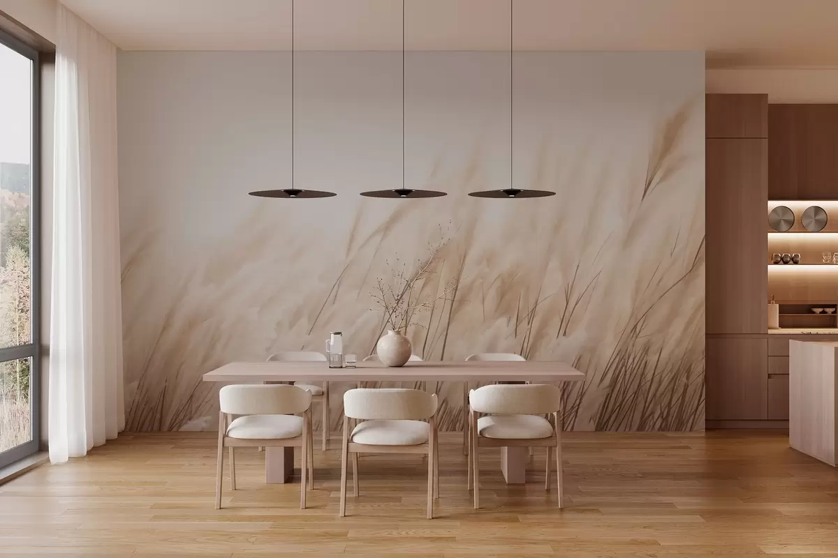 Valokuvatapetti Piikit pastellin beigeissä väreissä w03244