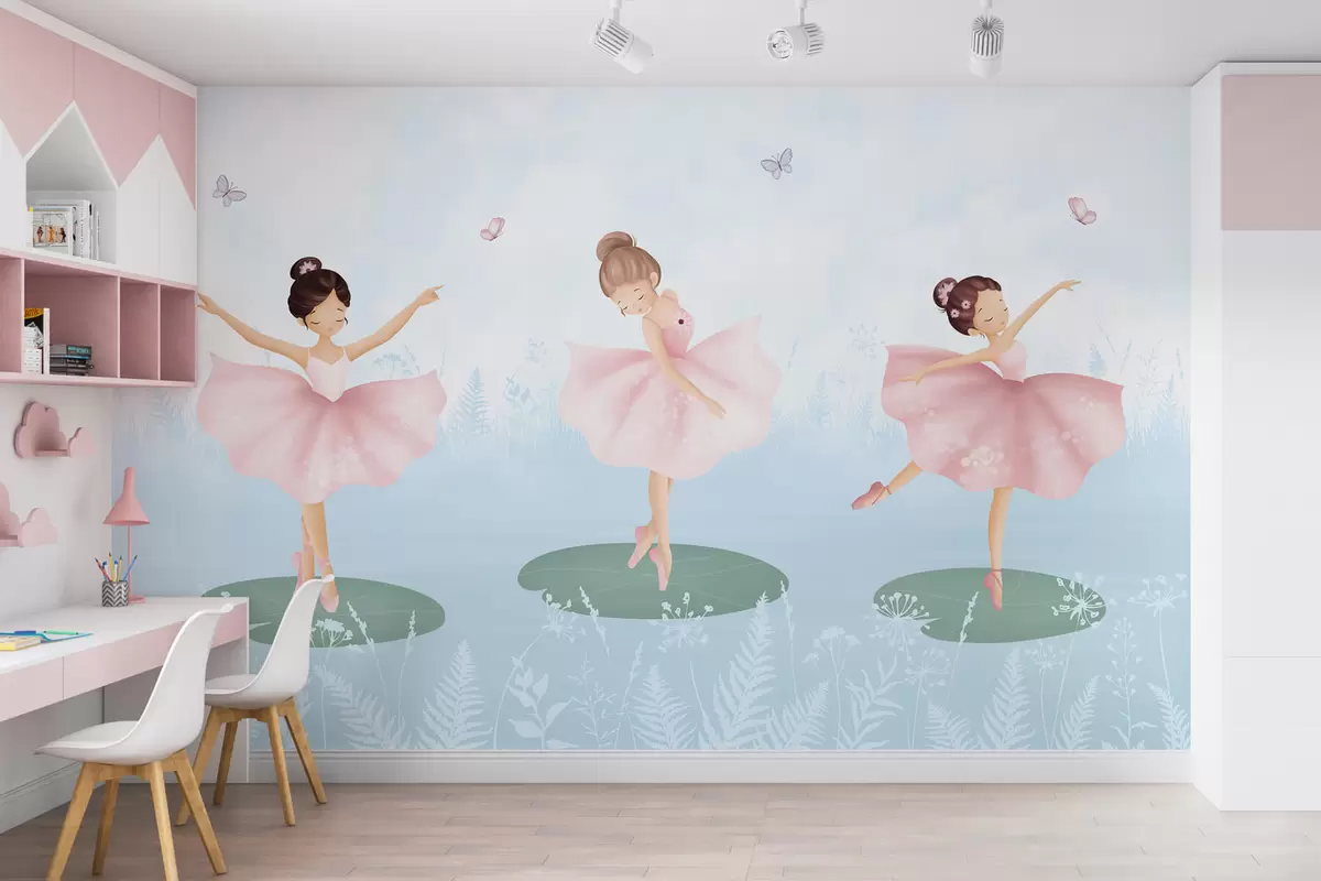 Valokuvatapetti Maisema, jossa tanssivat ballerinat w03168v1