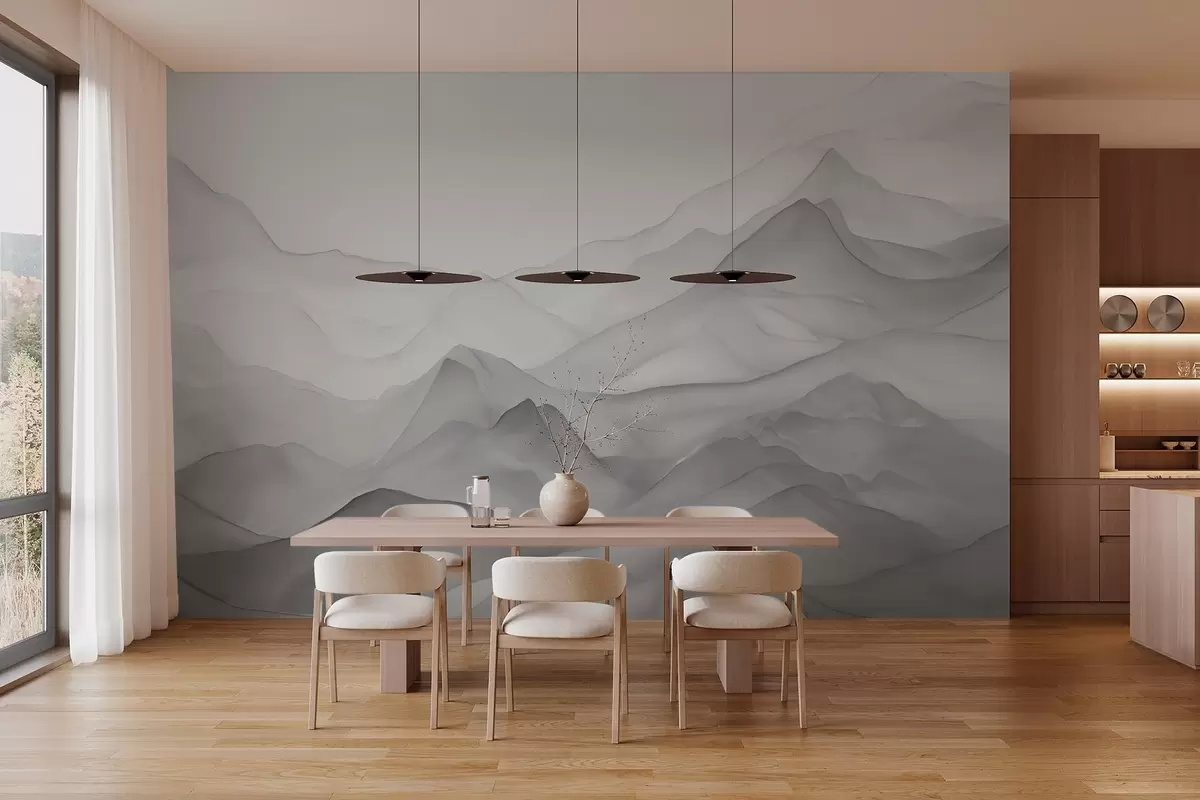 Valokuvatapetti Vuoret jäljitelmä akvarelli w03364