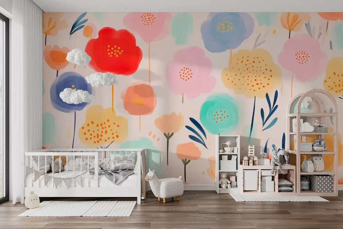 Valokuvatapetti Kirkas abstrakti kukkia w03373