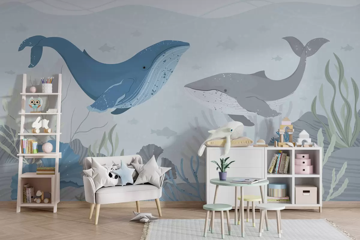 Valokuvatapetti Valaita meressä  w03378v1