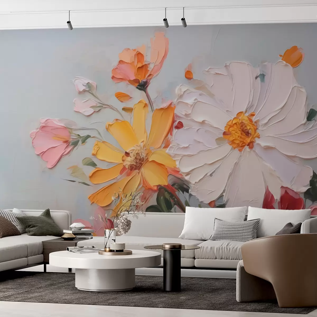 Valokuvatapetti Kukat jäljitelmä maalaus w03417